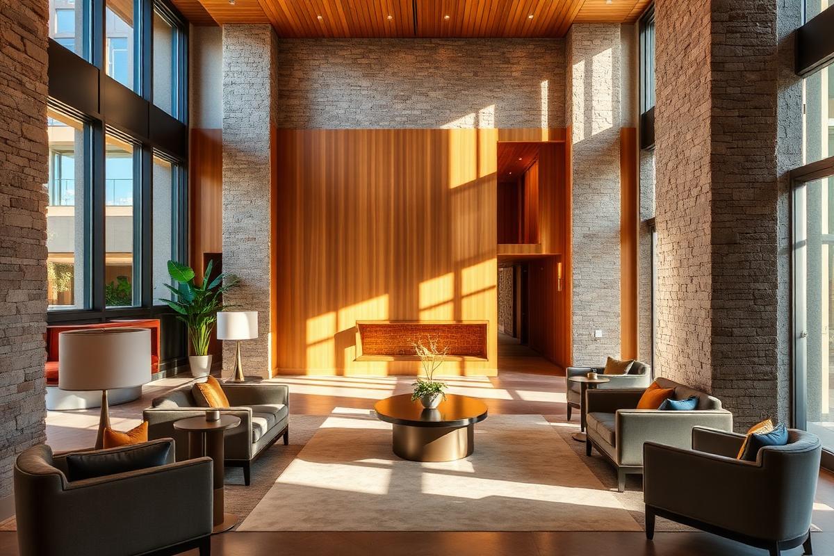 Lobby del hotel en el centro de Mendoza
